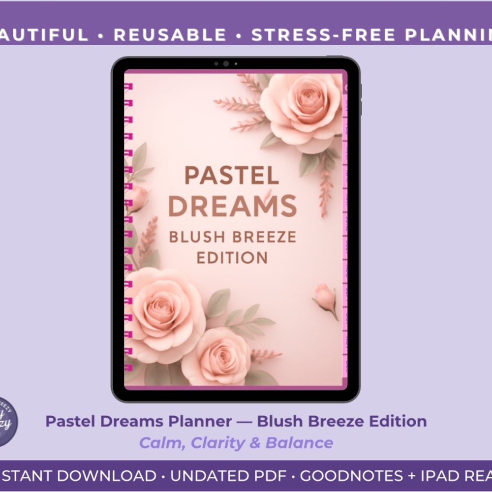 Pastel Dreams Planner Tablet Case - Blush Breeze Edition